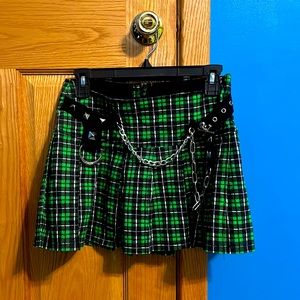 Tripp green plaid skirt size small hot topic